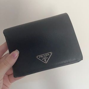 Prada Leather Tri-fold Wallet